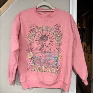 Billabong Pink Graphic Crew Neck Sweater